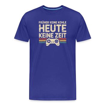 No money in the past, no time today - Men's Premium Organic T-Shirt - royal blue - Front - Damien (186cm)