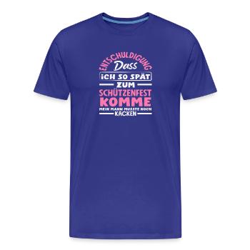 My husband had to go to the toilet lustiger Schützenfest - Men's Premium Organic T-Shirt - royal blue - Front - Damien (186cm)