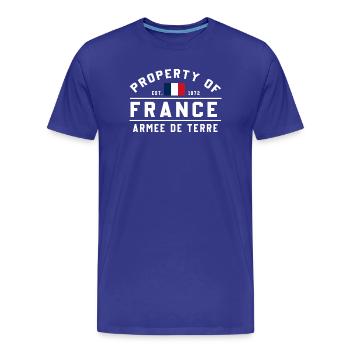 French Military Stencil Design - Men's Premium Organic T-Shirt - royal blue - Front - Damien (186cm)