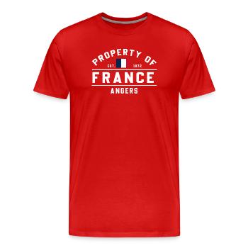 Eigentum von France Angers Tee - Männer Premium Bio T-Shirt - Rot - Vorne - Damien (186cm)
