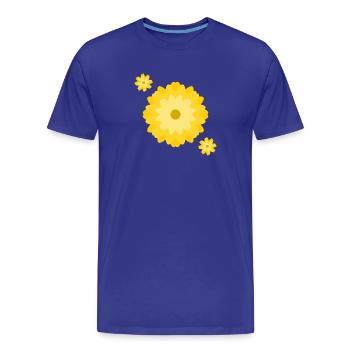 Sunny Daisy Burst - Männer Premium Bio T-Shirt - Königsblau - Vorne - Damien (186cm)