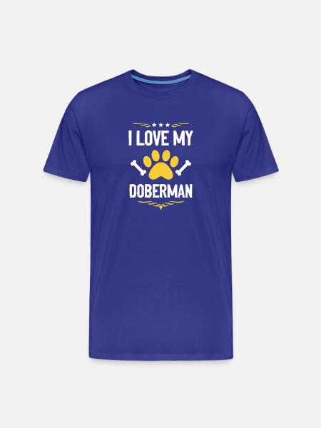 Doberman Lover Motif - Men's Premium Organic T-Shirt - royal blue