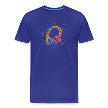 Casque Musique EDM DJ Amateur de musique - T-shirt bio Premium Homme - bleu roi - Devant - Damien (186cm)