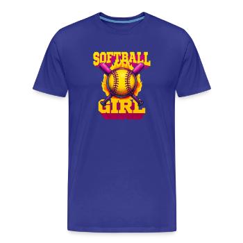 Softball - T-shirt bio Premium Homme - bleu roi - Devant - Damien (186cm)