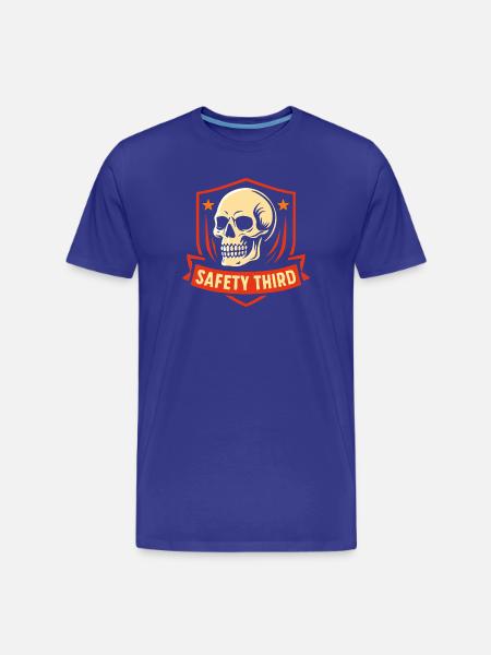 Safety Third Badge Skull Safety Third - Men's Premium Organic T-Shirt - royal blue