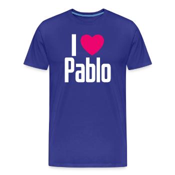 I Love Pablo Pinkes Herz Ich liebe Pablo - Männer Premium Bio T-Shirt - Königsblau - Vorne - Damien (186cm)