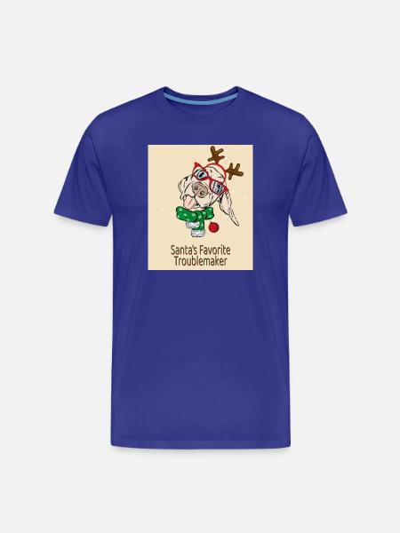 Santa's Favorite Troublemaker – Funny Dog - Men's Premium Organic T-Shirt - royal blue