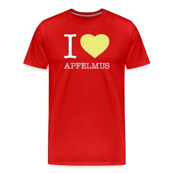 I love Apfelmus - Männer Premium Bio T-Shirt - Rot - Vorne - Damien (186cm)