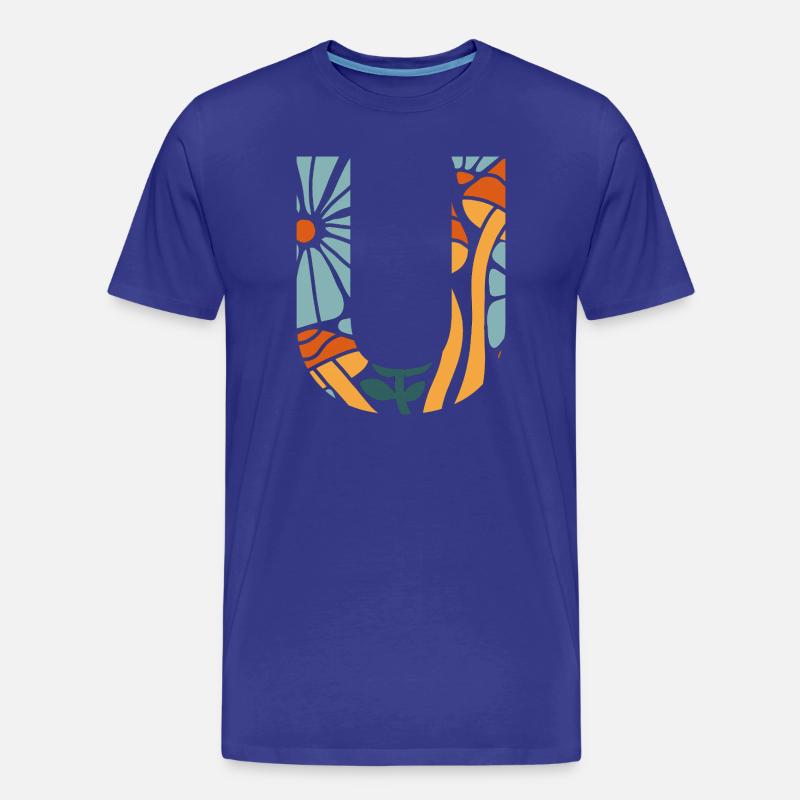 Brief u groovy Blumen Geschenkidee - Männer Premium Bio T-Shirt - Königsblau
