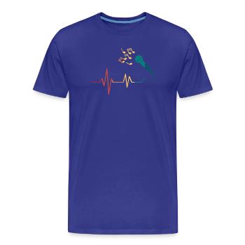 Battement de cœur microphone  - T-shirt bio Premium Homme - bleu roi - Devant - Damien (186cm)