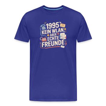1995 No Wi-Fi, but real friends - Men's Premium Organic T-Shirt - royal blue - Front - Damien (186cm)