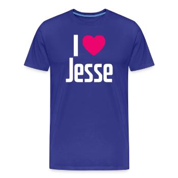 I Love Jesse Pinkes Herz Ich liebe Jesse - Männer Premium Bio T-Shirt - Königsblau - Vorne - Damien (186cm)