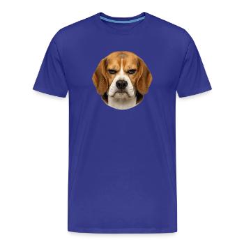Beagle-Porträt mit ernster Mimik - Männer Premium Bio T-Shirt - Königsblau - Vorne - Damien (186cm)