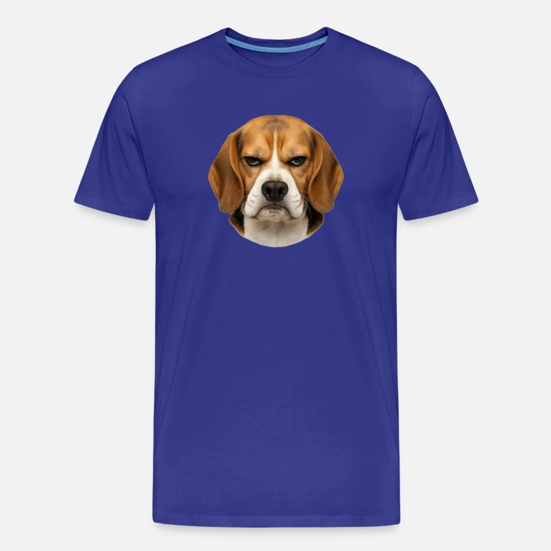 Beagle-Porträt mit ernster Mimik - Männer Premium Bio T-Shirt - Königsblau