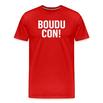 Damn idiot! - Men's Premium Organic T-Shirt - red - Front - Damien (186cm)