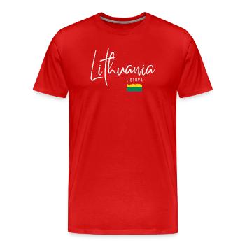 Litauische Wurzeln, Flagge Litauens - Männer Premium Bio T-Shirt - Rot - Vorne - Damien (186cm)