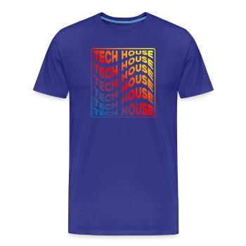 Répétitions de dégradés de néons Tech House - T-shirt bio Premium Homme - bleu roi - Devant - Damien (186cm)