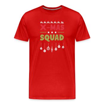 X-Mas Squad - Men's Premium Organic T-Shirt - red - Front - Damien (186cm)