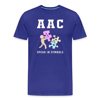 Communication AAC Langue des signes SLP - T-shirt bio Premium Homme - bleu roi - Devant - Damien (186cm)