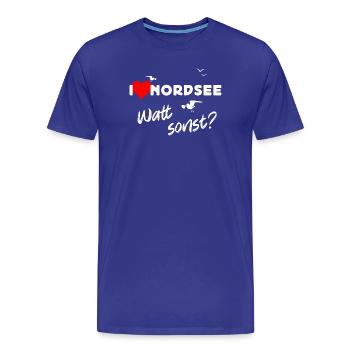 Nordsee Liebe Watt Design - Männer Premium Bio T-Shirt - Königsblau - Vorne - Damien (186cm)