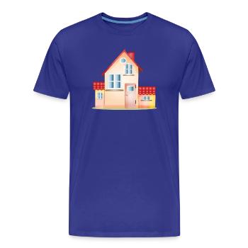 Colorful House – Friendly Home Motif - Men's Premium Organic T-Shirt - royal blue - Front - Damien (186cm)