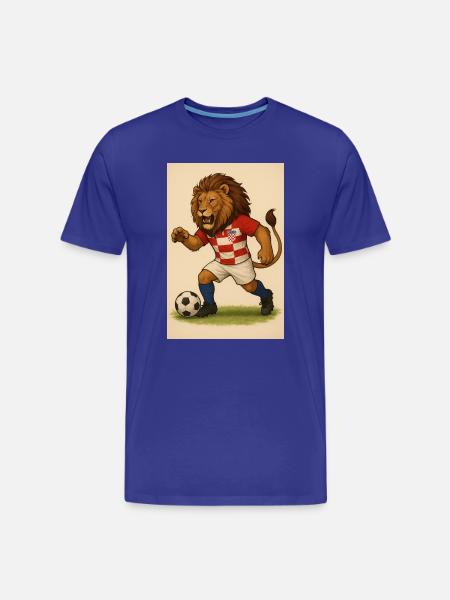 Lion in Croatia Football Jersey - Men's Premium Organic T-Shirt - royal blue