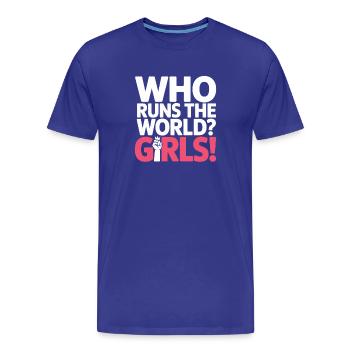 Women Power Who Runs The World Girls Power Girl - Men's Premium Organic T-Shirt - royal blue - Front - Damien (186cm)