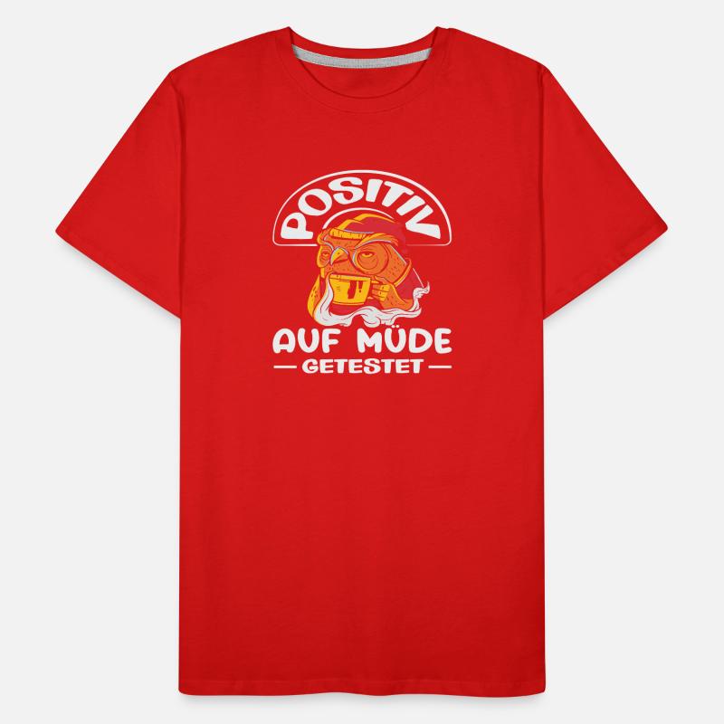 Positiv auf Müde getestet Eule Humor Männer Premium Bio T-Shirt