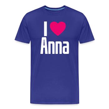 J’aime Anna Coeur Rose J’aime Anna - T-shirt bio Premium Homme - bleu roi - Devant - Damien (186cm)