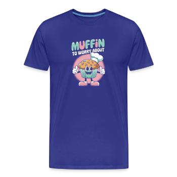 Muffin rétro - T-shirt bio Premium Homme - bleu roi - Devant - Damien (186cm)