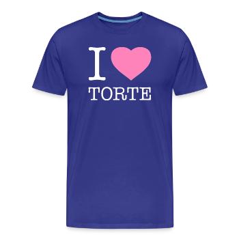 I love Torte - Männer Premium Bio T-Shirt - Königsblau - Vorne - Damien (186cm)