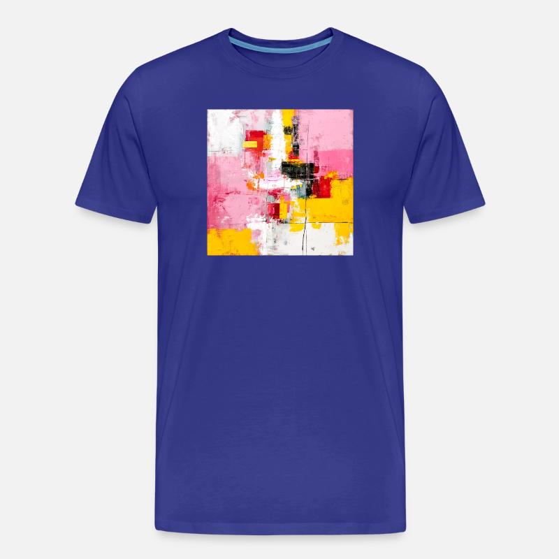 Abstrakte Farbblöcke Pink Gelb - Männer Premium Bio T-Shirt - Königsblau