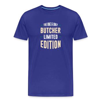 L’édition limitée The Only Butcher - T-shirt bio Premium Homme - bleu roi - Devant - Damien (186cm)