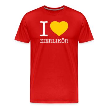 I love Eierlikör - Männer Premium Bio T-Shirt - Rot - Vorne - Damien (186cm)