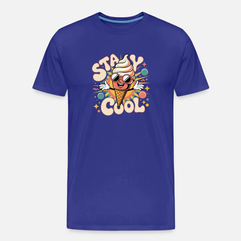 Retro Eiscreme - Männer Premium Bio T-Shirt - Königsblau