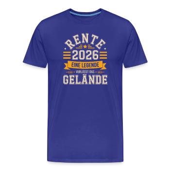 Rente 2026 Eine Legende Verläßt Gelände - Männer Premium Bio T-Shirt - Königsblau - Vorne - Damien (186cm)