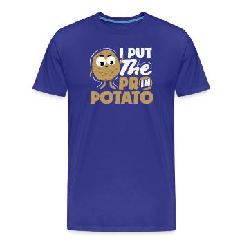 Taters Over Haters Kartoffel - Männer Premium Bio T-Shirt - Königsblau - Vorne - Damien (186cm)