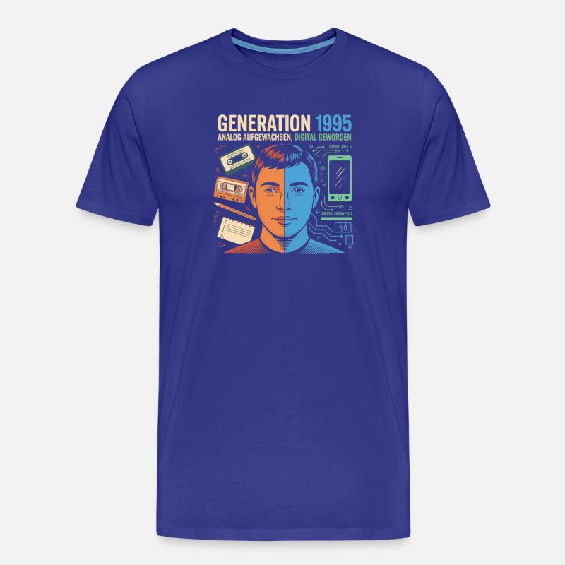 Generation 1995: Analog trifft Digital - Männer Premium Bio T-Shirt - Königsblau