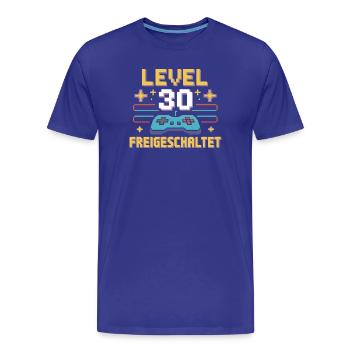 Manette débloquée niveau 30 - T-shirt bio Premium Homme - bleu roi - Devant - Damien (186cm)