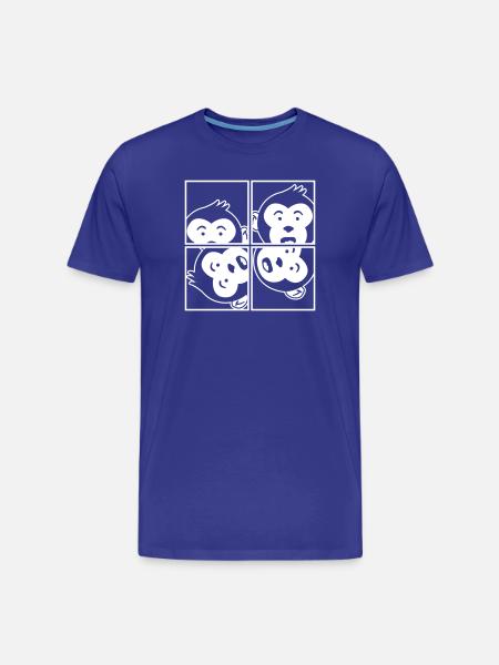 Apa i bildram – Banana Jungle Photo Art - Organic T-shirt Ekologisk premium-T-shirt herr - kungsblå