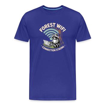 Drôle de raton laveur - Forêt Wifi - T-shirt bio Premium Homme - bleu roi - Devant - Damien (186cm)