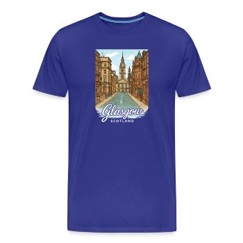 Glasgow Schottland - Männer Premium Bio T-Shirt - Königsblau - Vorne - Damien (186cm)