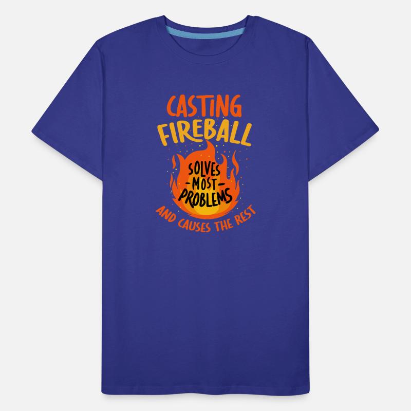 Casting Fireball Solves Problems RPG Gaming  Men's Premium Organic T-Shirt