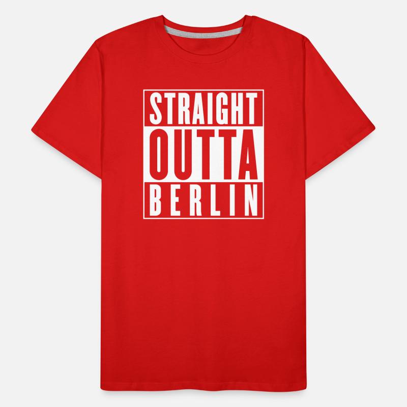 Straight outta Berlin (änderbare Farbe) Männer Premium Bio T-Shirt