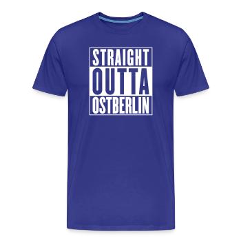 Straight outta Ostberlin (Farbe änderbar) - Männer Premium Bio T-Shirt - Königsblau - Vorne - Damien (186cm)