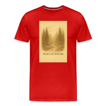 Ruhe im Waldweg - Männer Premium Bio T-Shirt - Rot - Vorne - Damien (186cm)