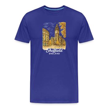 Sheffield England - Männer Premium Bio T-Shirt - Königsblau - Vorne - Damien (186cm)