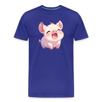 Cochon Cochon - T-shirt bio Premium Homme - bleu roi - Devant - Damien (186cm)