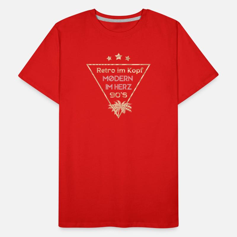 Retro Kopf Modern Herz 90er Männer Premium Bio T-Shirt