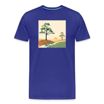 Pastell-Sonnenuntergangsbäume - Männer Premium Bio T-Shirt - Königsblau - Vorne - Damien (186cm)